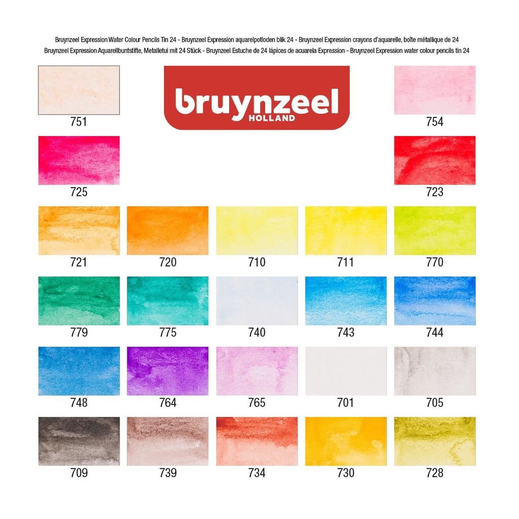 Lápices Acuarelables Bruynzeel + Pincel (24 Colores)