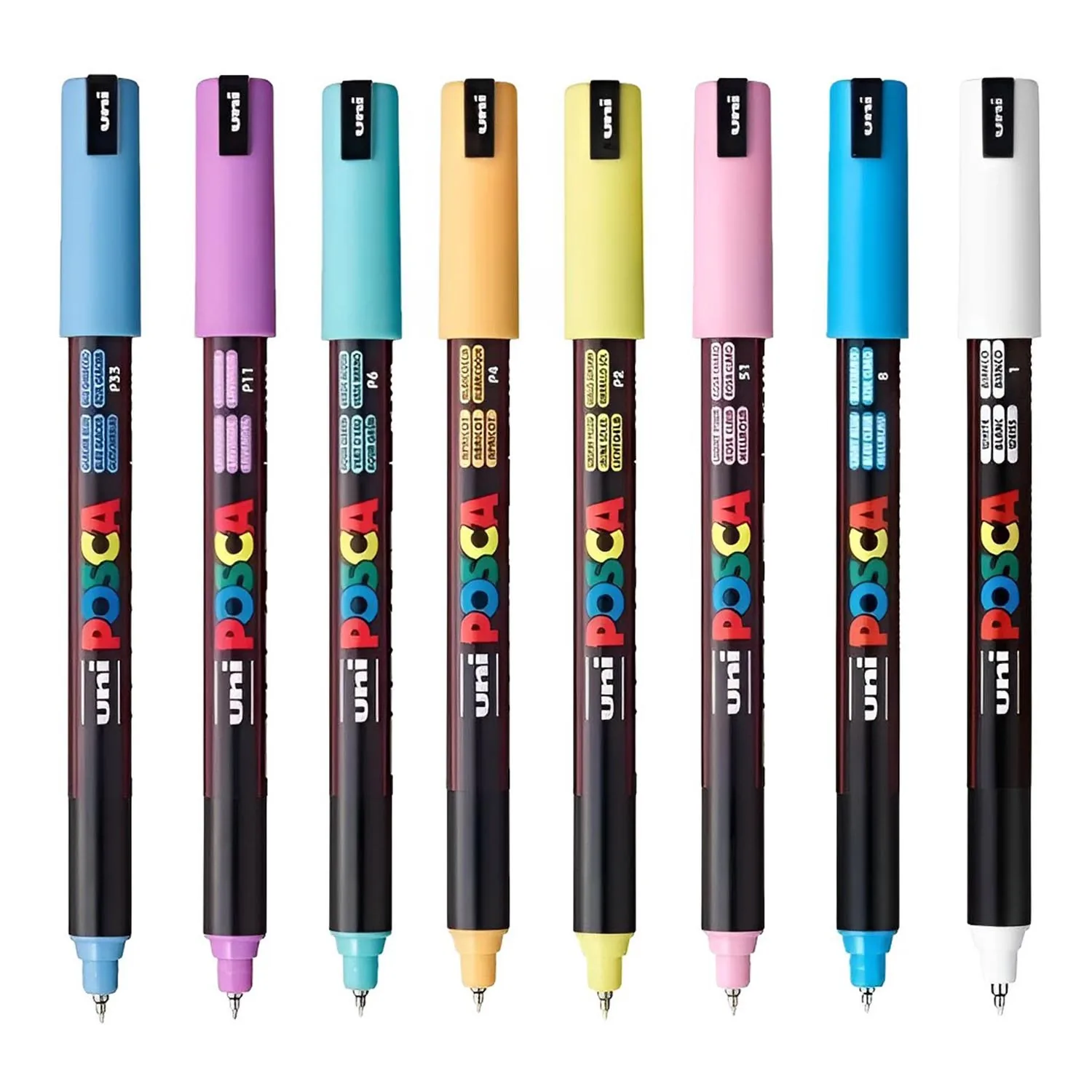 Marcador Uni Posca 8 Colores Pastel 1MR 0.7mm