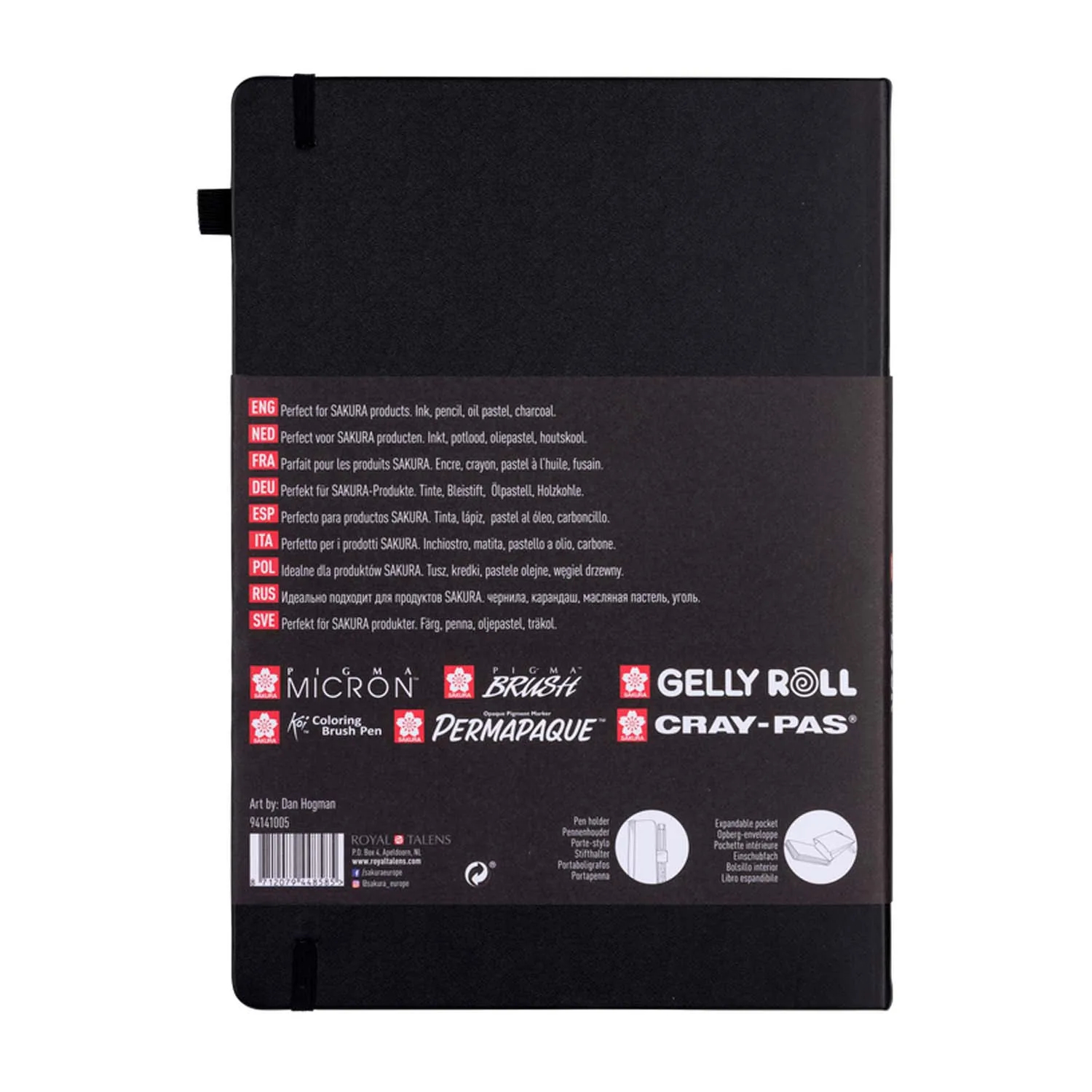 Sketchbook Sakura Hoja Color Negro A4(21X30cm) 140gr 80hj