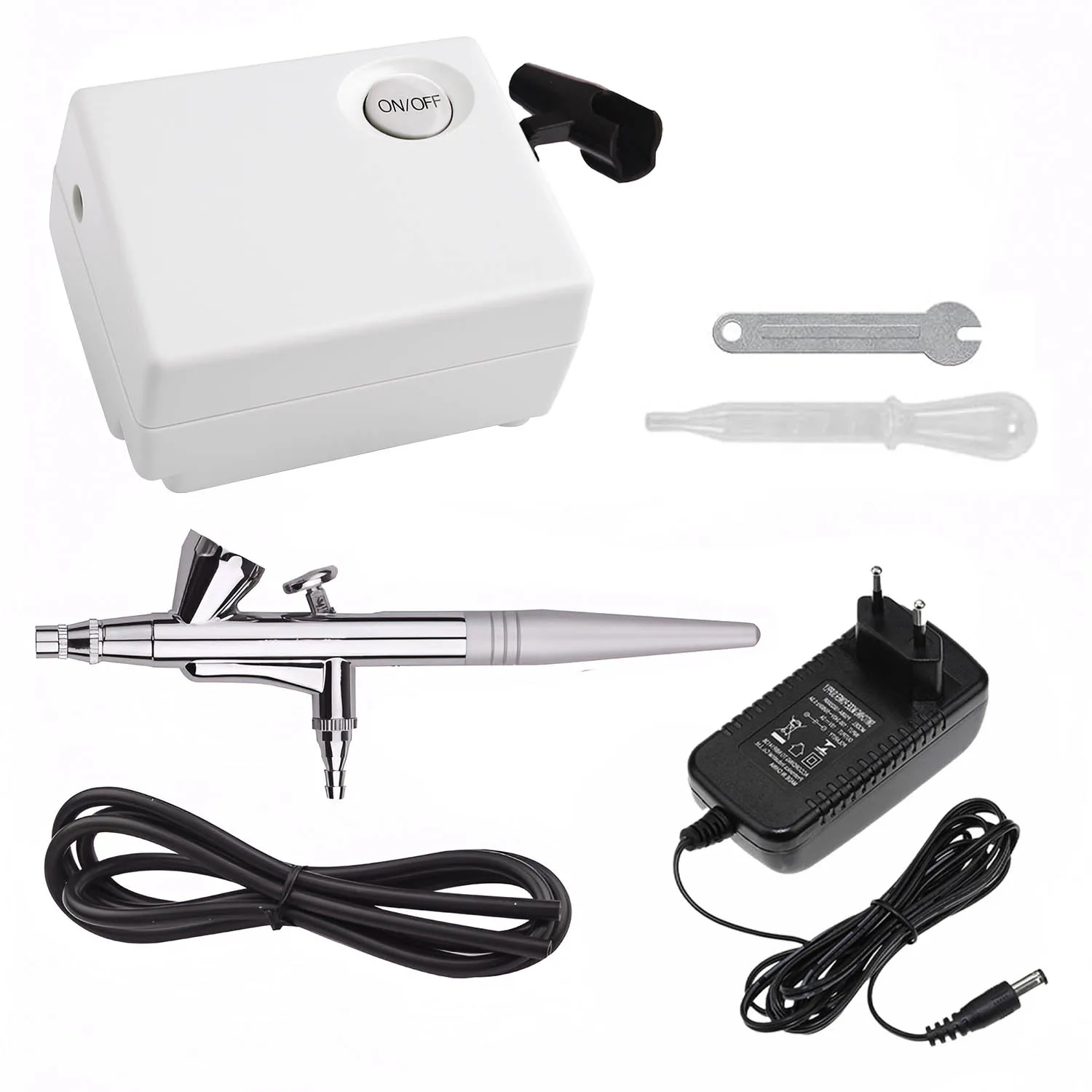 Aerógrafo Con Compresor Basico y Accesorios Renart