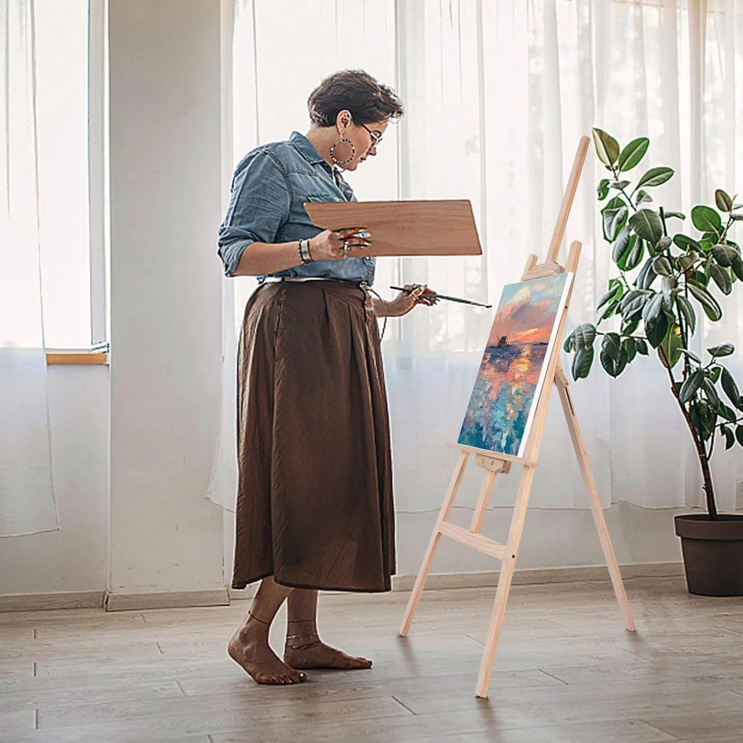 Atril De Madera Renart Tipo A 175cm Alto