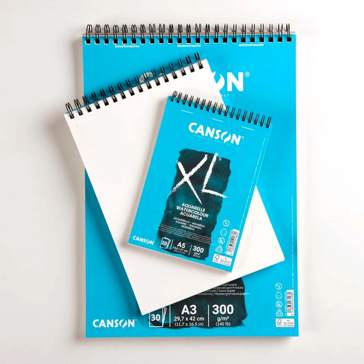 Croquera Canson XL Aquarelle 300gr 30 hjs A3 (29.7x42cm)