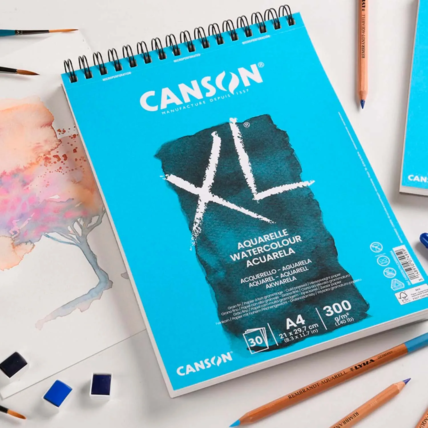 Croquera Canson XL Aquarelle 300gr 30 hjs A4 (21x29.7cm)