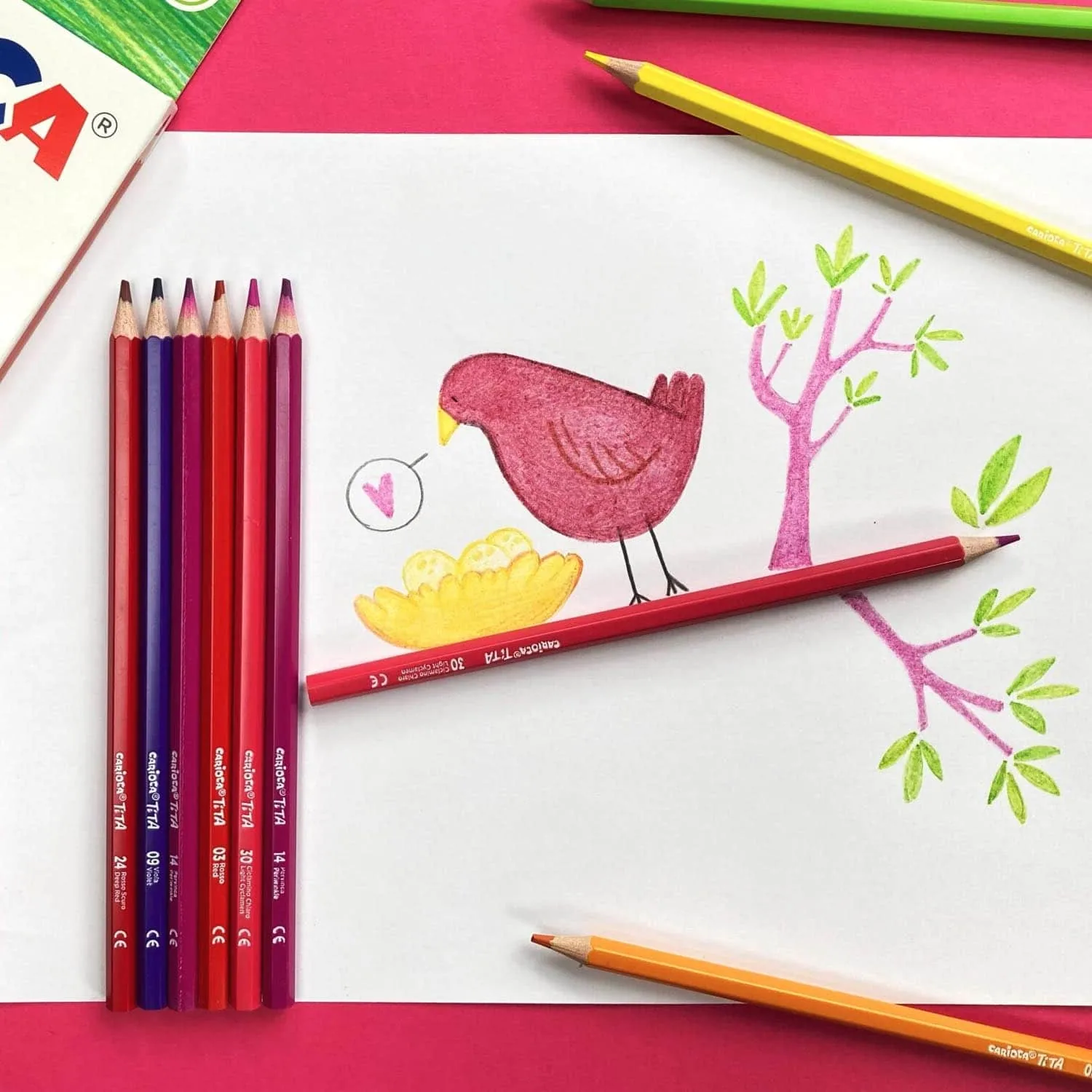 Lápices Carioca Tita Hexagonal Borrable (50 Colores)