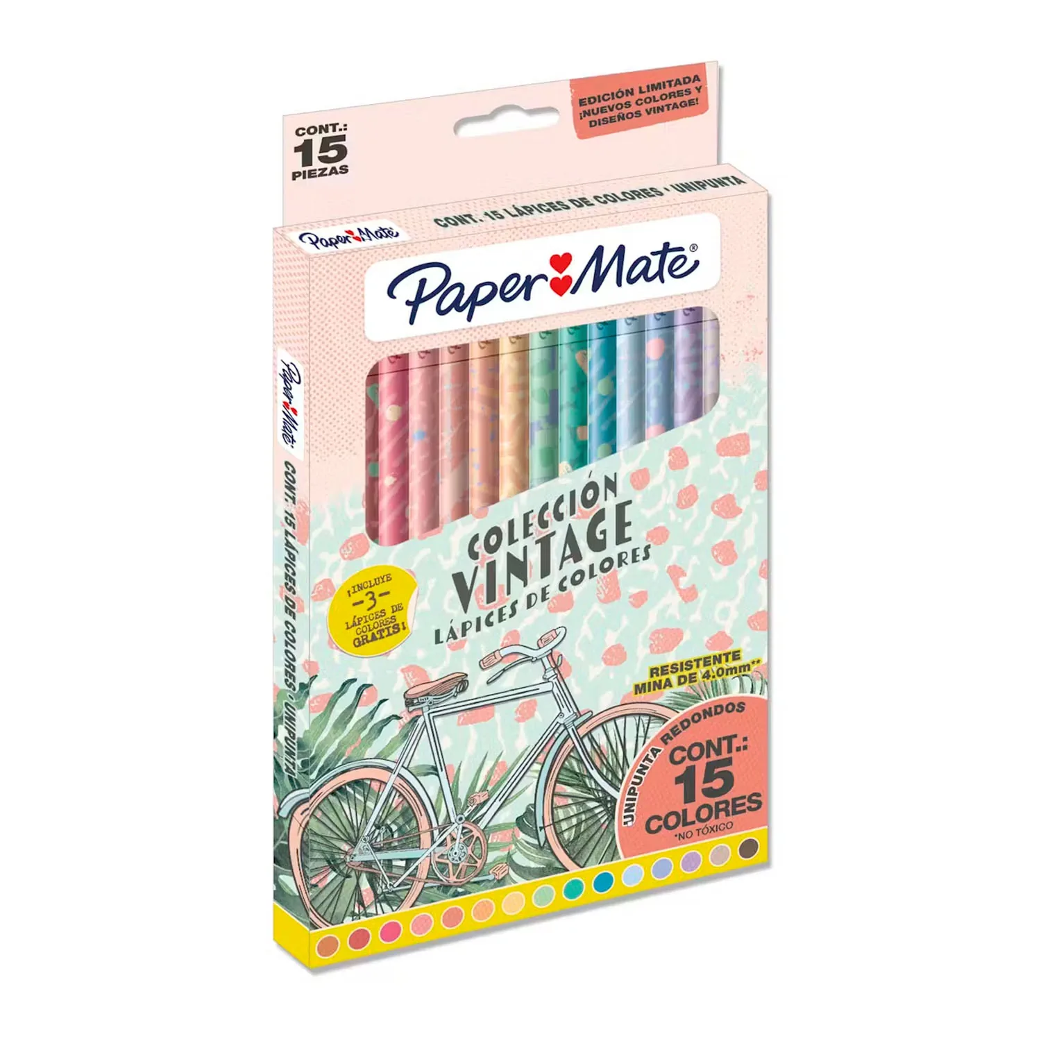 Lápices de colores Paper Mate vintage 3mm 15 colores