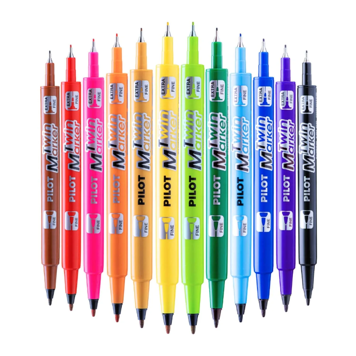 Marcadores Pilot Doble Punta 12 Colores