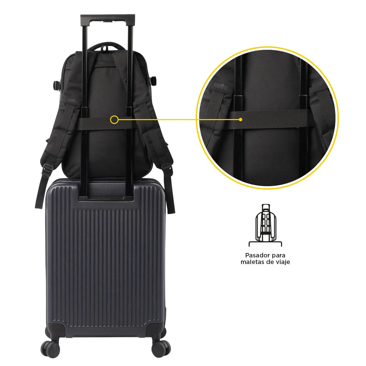 Mochila de Viaje Totto Mediana Trip Negra