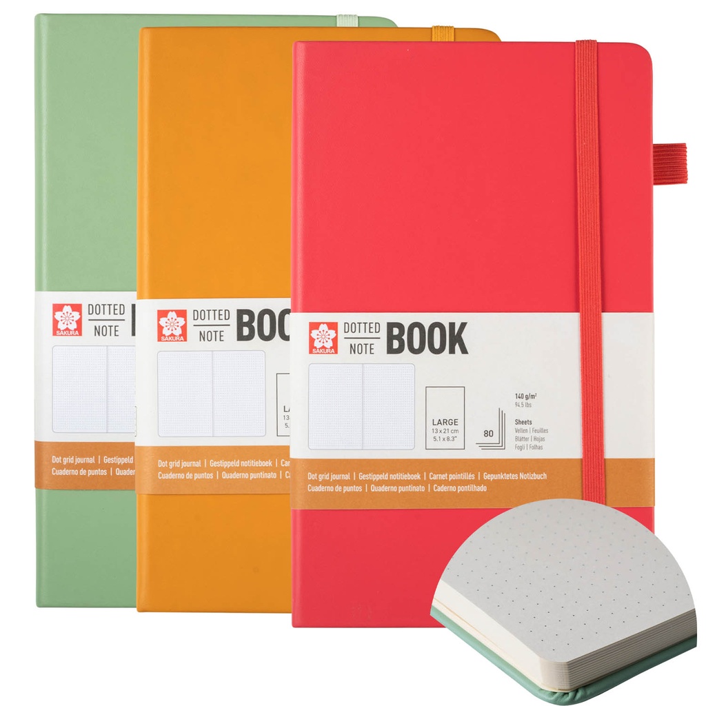 Libreta Sakura Hoja Crema con Puntos 13x21cm