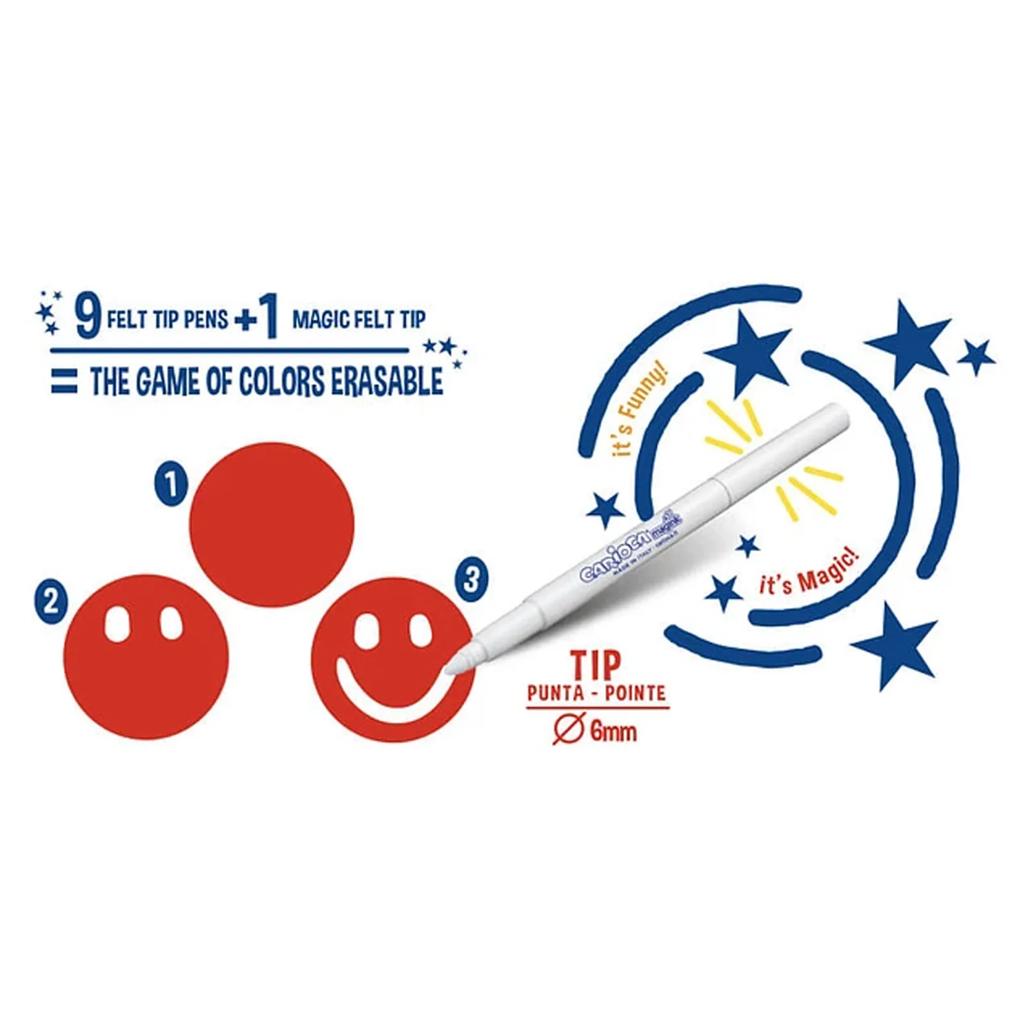 Plumones Borrables Carioca (10 colores)