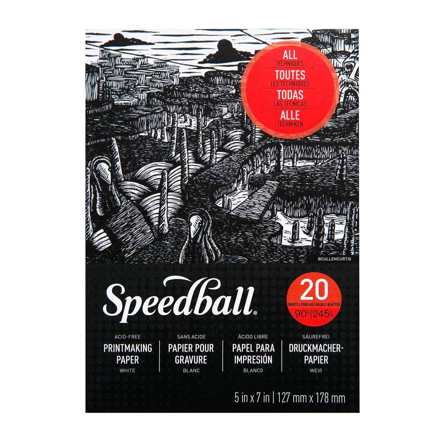 [7081] Block Papel Para Grabado Speedball 12.7x17.8cm 245gr. 20hj