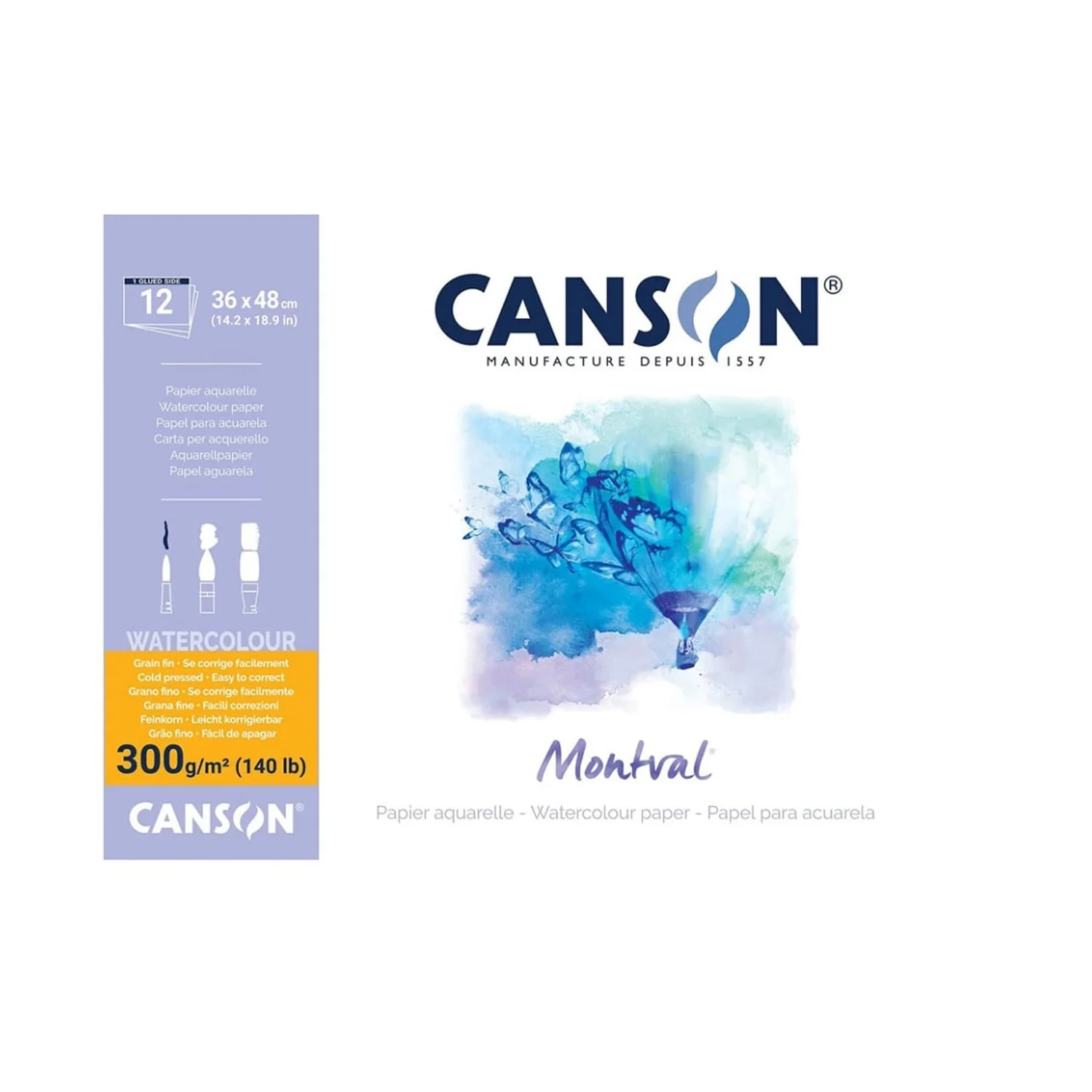 [807321] Block para Acuarela Canson Montval 48x36cm 300gr. 12hj