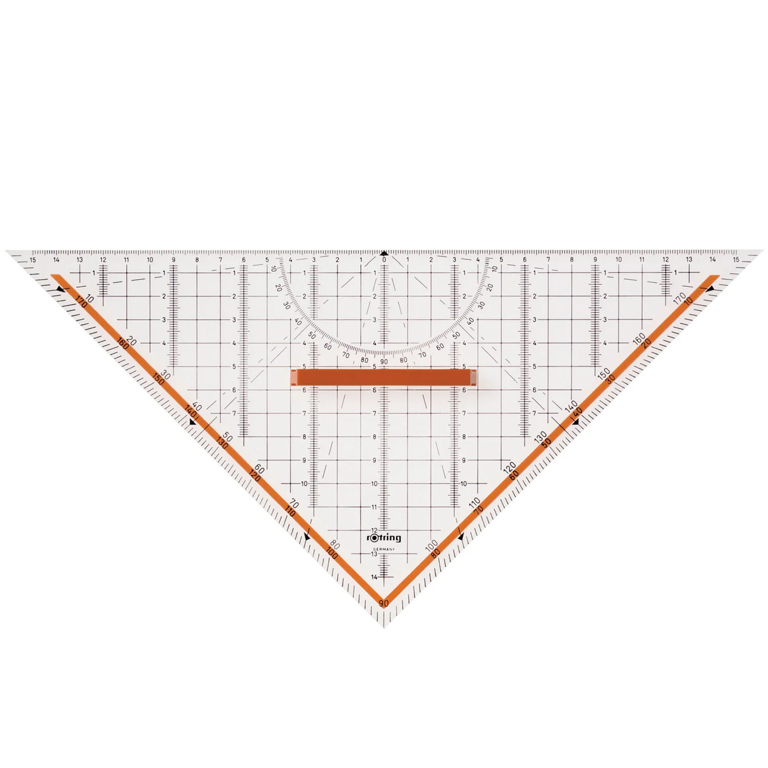 [S0699270] Escuadra Geométrica Rotring 45°con Toma de Centro 32cm