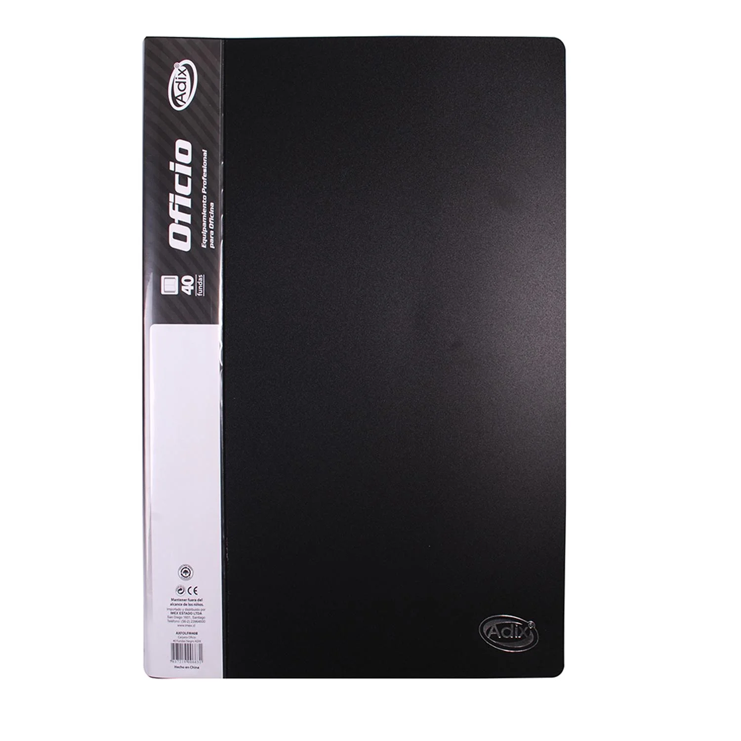 Carpeta Adix con 40 Fundas Color Negro (Oficio)