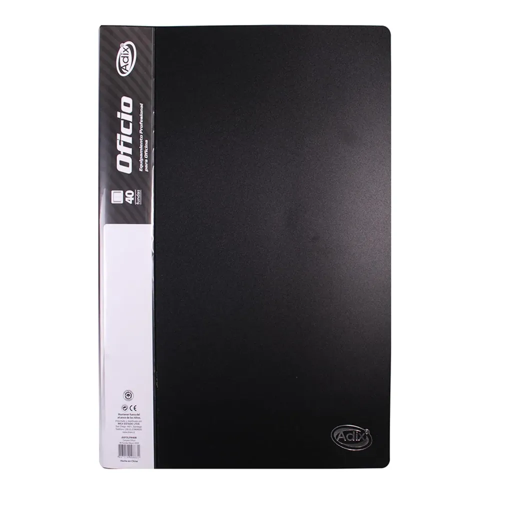 Carpeta Adix con 40 Fundas Color Negro (Oficio)