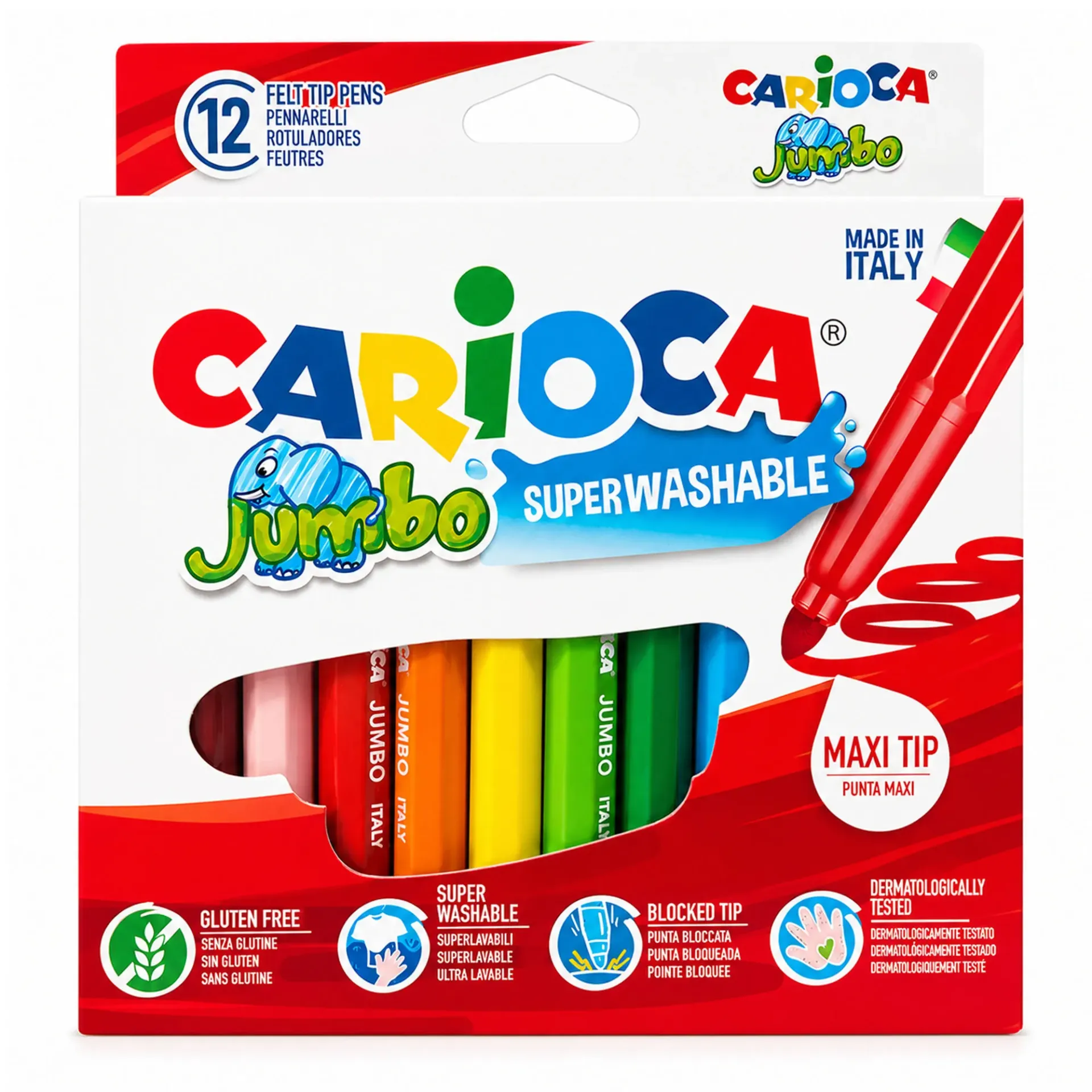 Plumones Jumbo Carioca 12 Colores