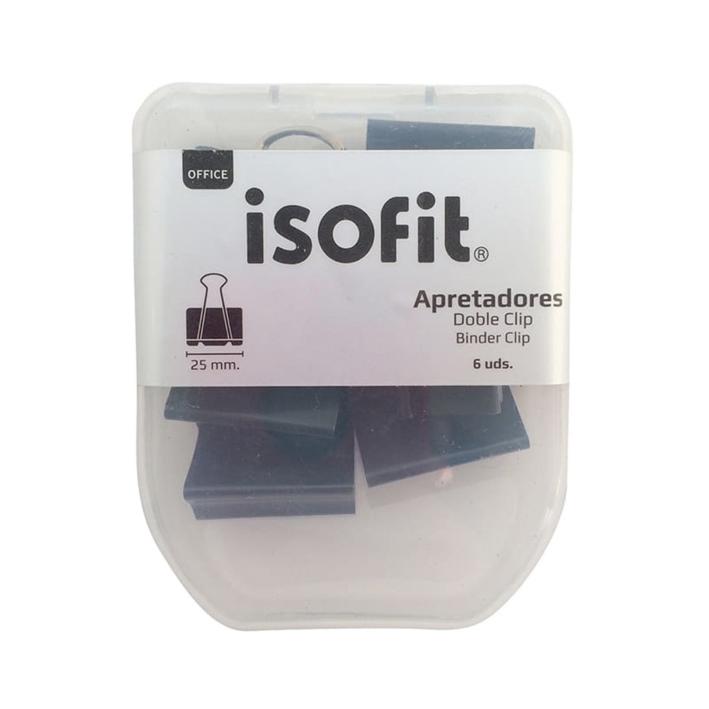 Caja Apretador Doble Clip Isofit 25MM 6 uni.