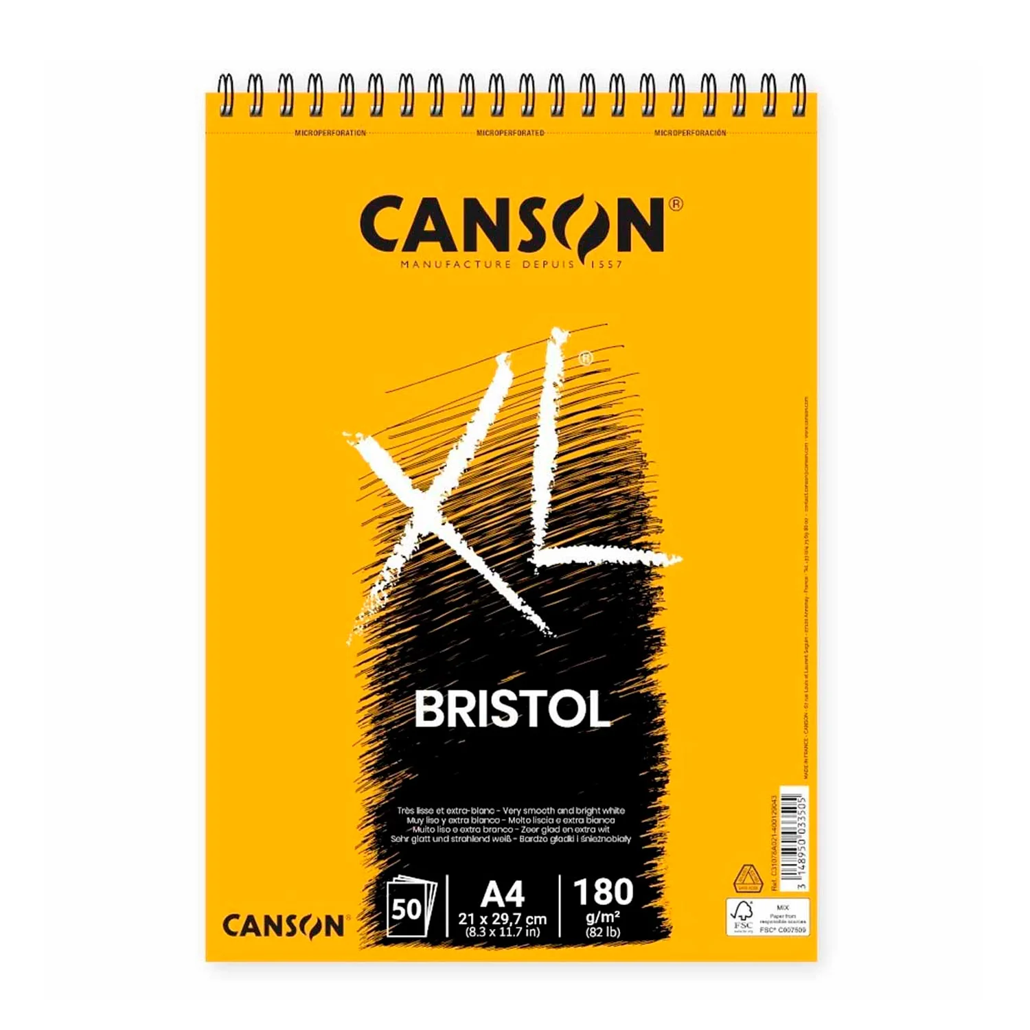 [C31078A021] Croquera Canson XL Bristol 180gr 50 hjs A4 (21x29.7cm)
