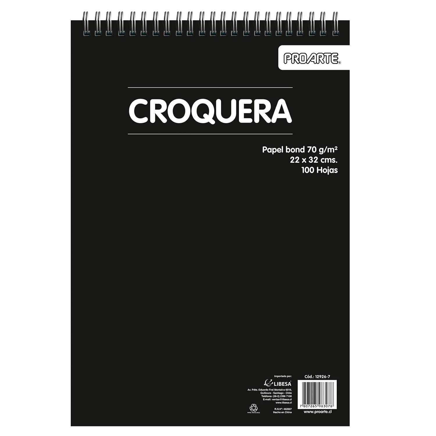 [12926-7] Croquera Proarte 22X32cm 100hjs