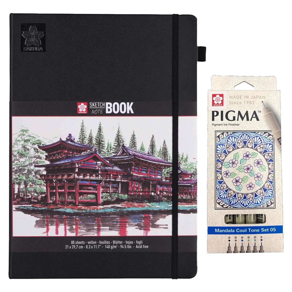 [PROMO08] Kit Sketchbook 21x30 cm + Set de 6 Tiralíneas 0.5 Colores Frios