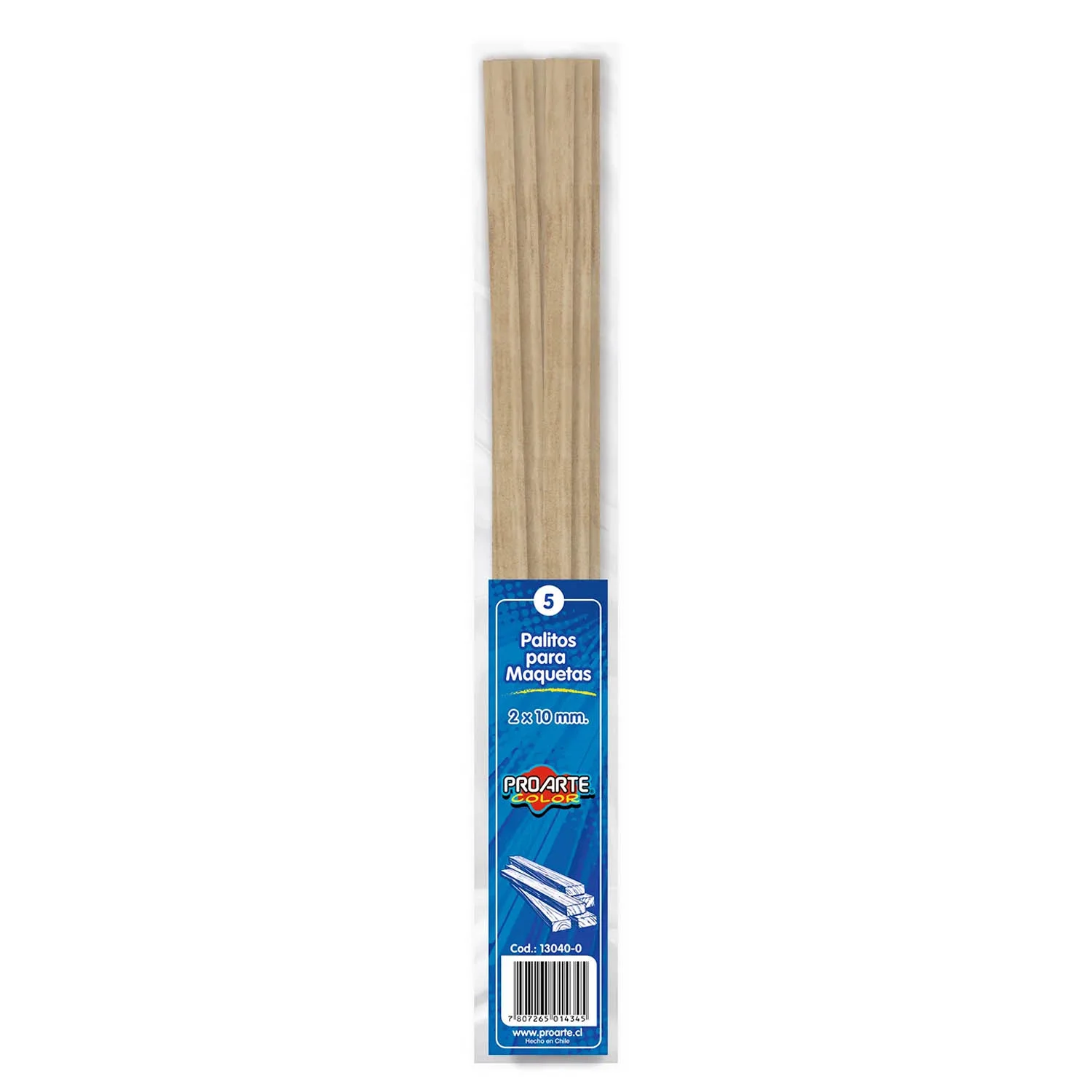 [13040-0] Palos de Maqueta Proarte 50cm 2x10mm 5uds