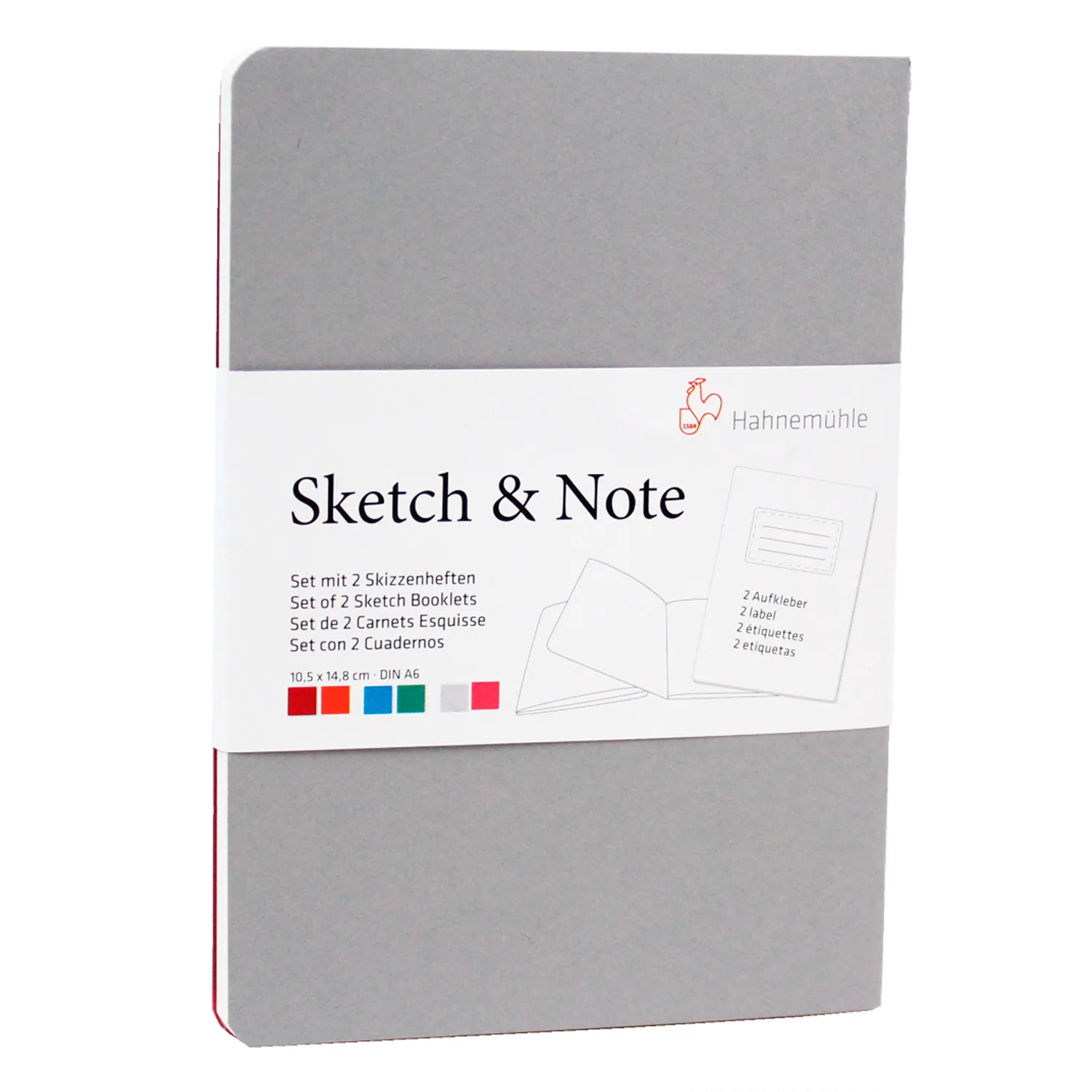 [10628890] Set 2 libretas Sketch & Note Hahnemühle 11x15cm A6 Magenta gris
