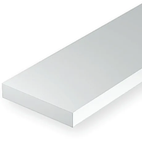 [EV5144/1] Perfiles Rectangulares de poliestireno blanco 35cm (1ud) (2.0X1mm)