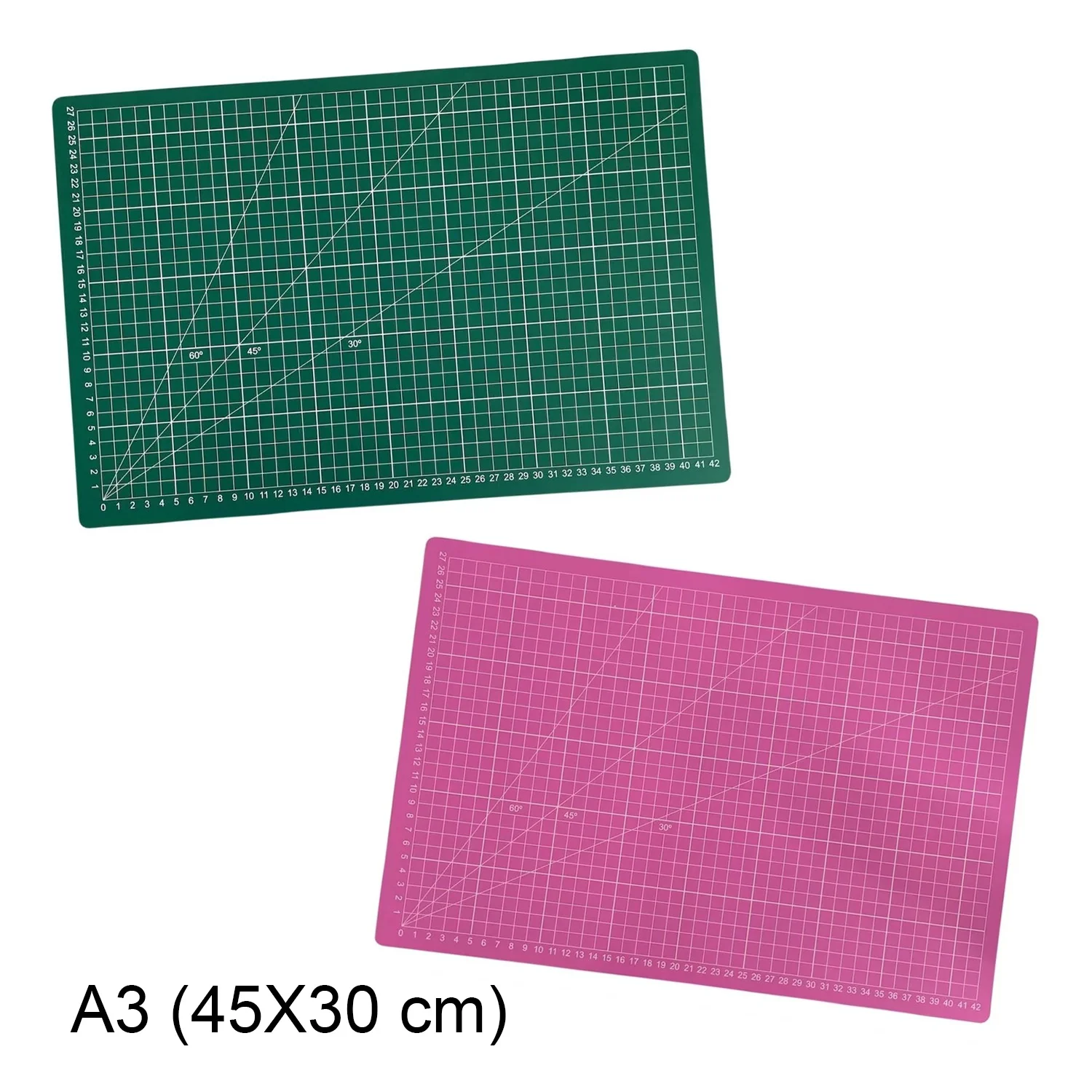 [BACO04530003VER] Base de Corte 45x30cm (A3) Cuadriculada y con Ángulos (Verde)