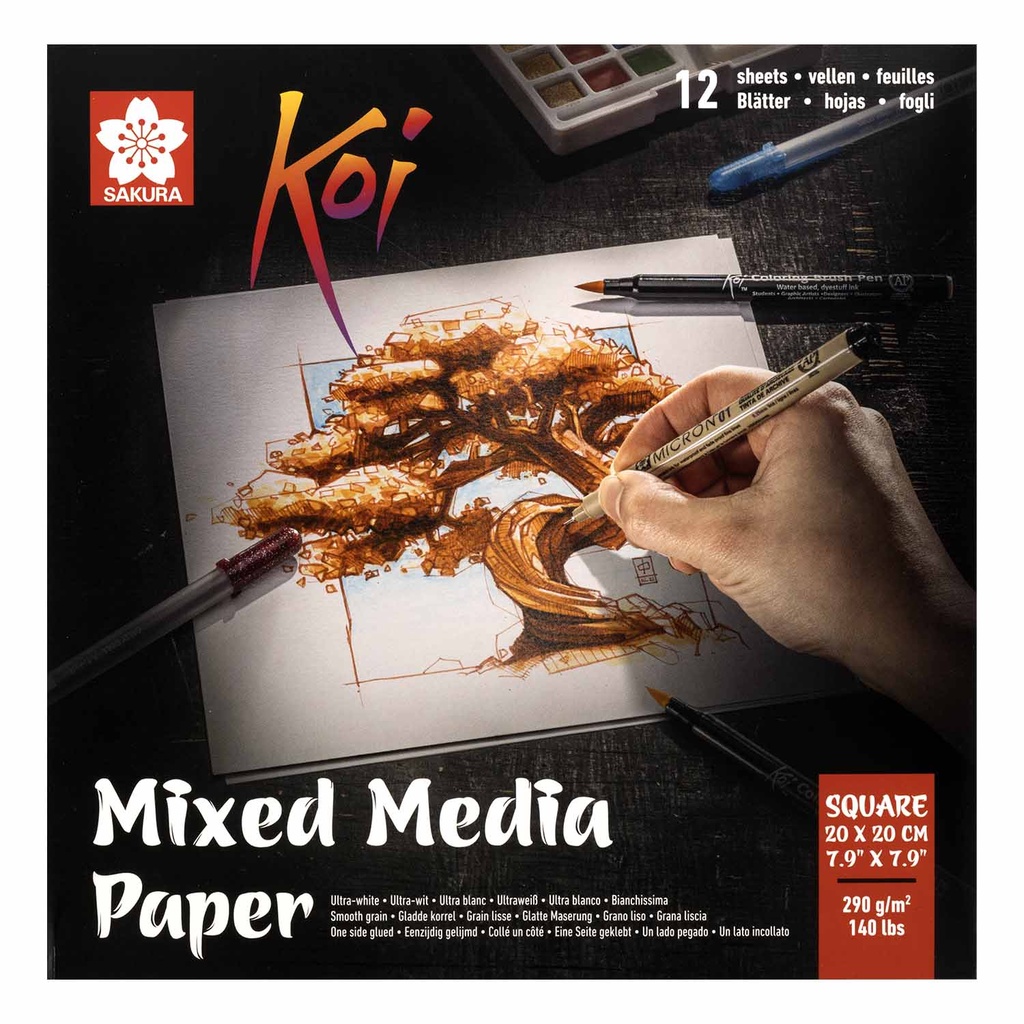 Block Mix Media Sakura 20x20cm 290gr. 12Hj
