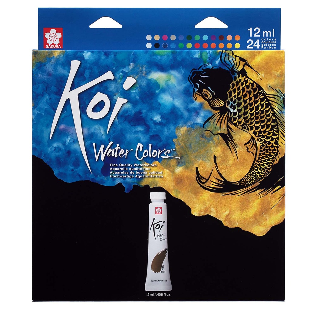 Set de Acuarela en Tubo Koi Water Colors 12ml 24 Colores