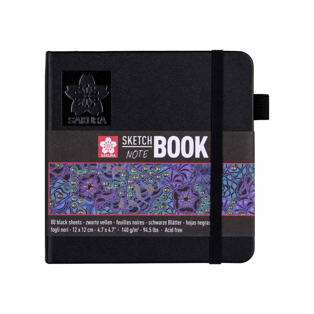 Sketchbook Sakura Hoja Color Negro 12x12cm 140gr 80hj