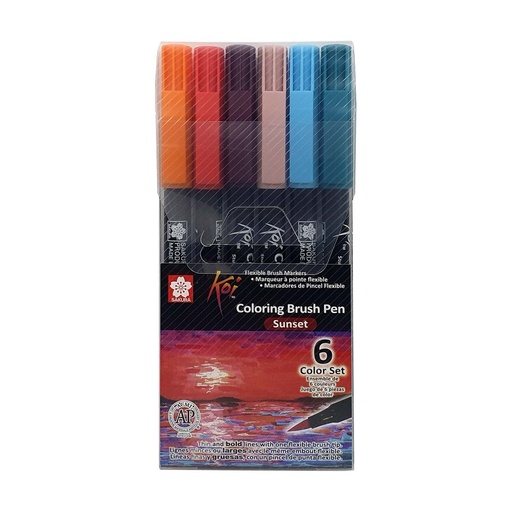 Set Plumones Acuarelables Sakura Koi 6 Colores Puesta de Sol