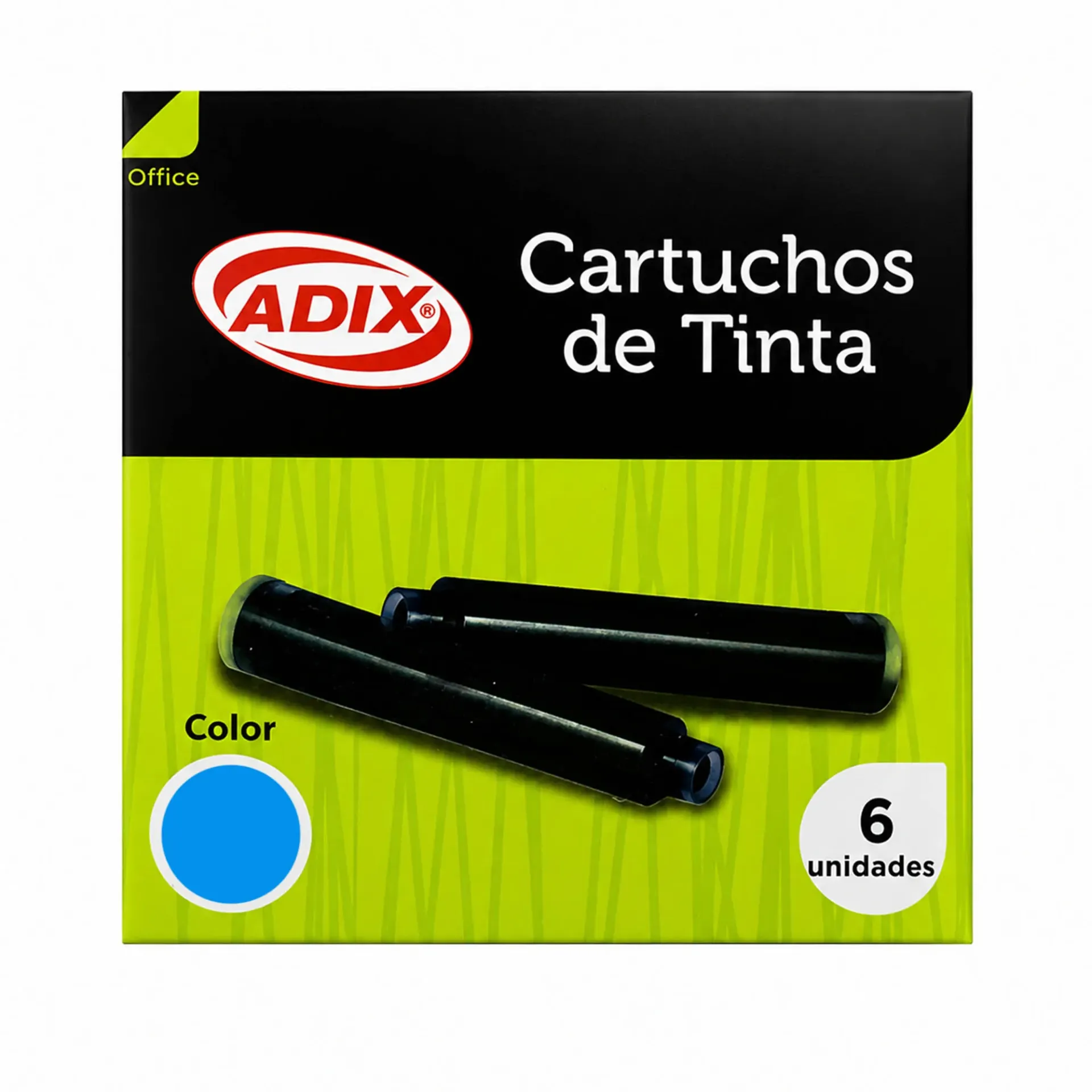 [A501002] Cartucho Corto De Tinta Para Pluma Adix 6u (Azul)