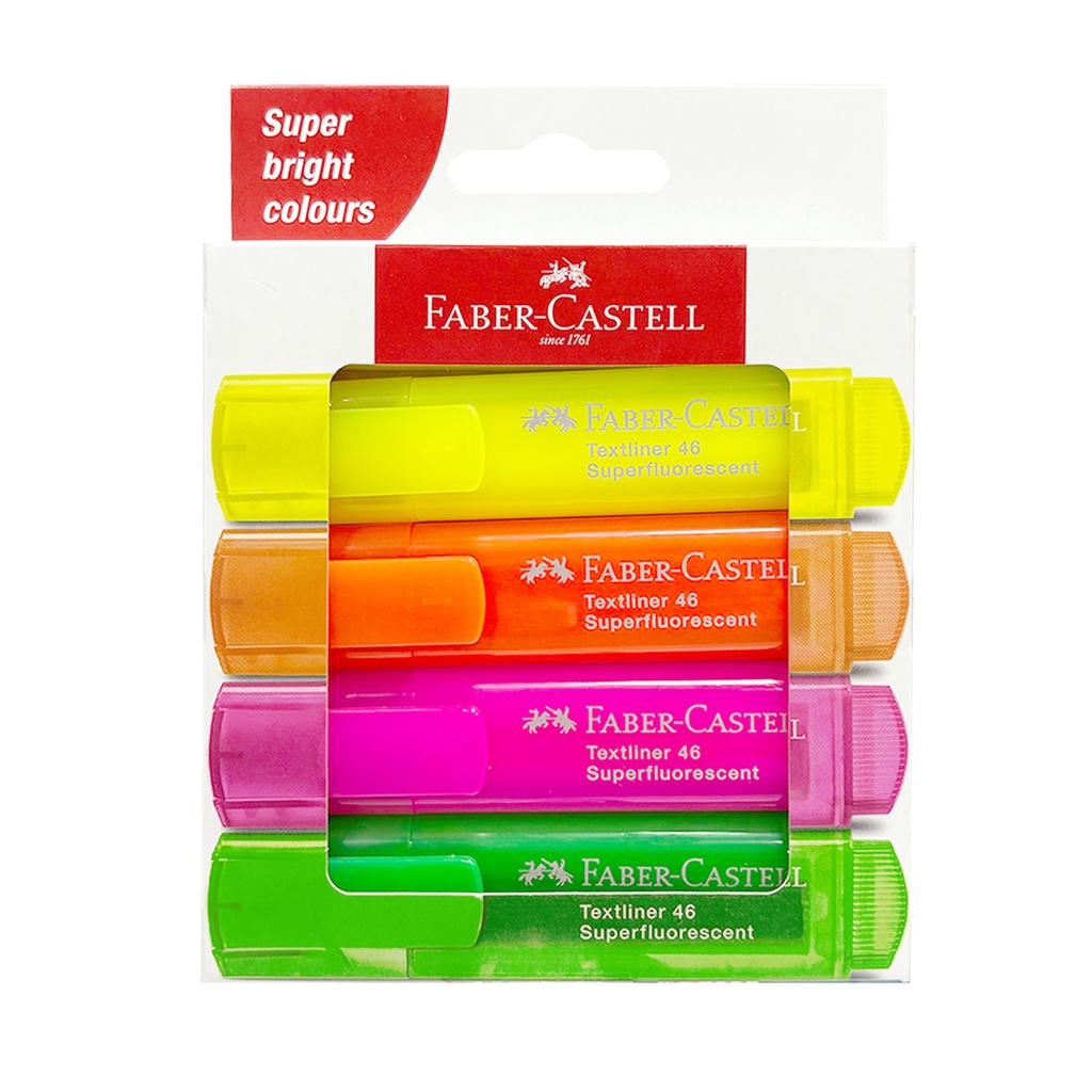 Destacador Faber-Castell TL 46 SuperFluor (4 Colores)