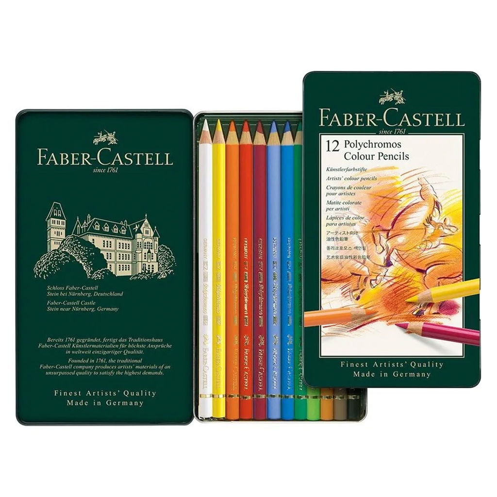 Lápices Faber-Castell Polychromos 12 Colores