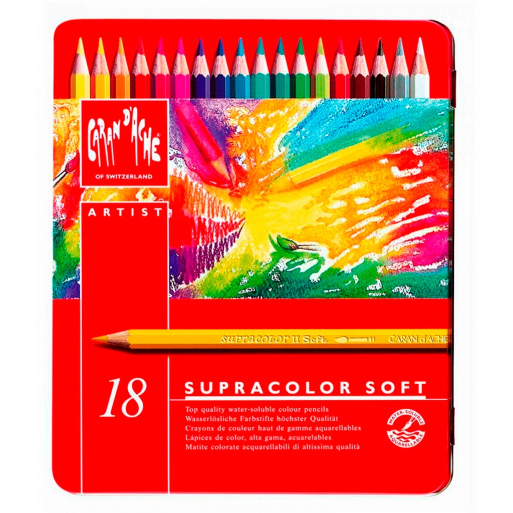 Lápices Acuarelables Caran d'Ache Supracolor (18 colores)