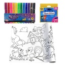 Rollo Adhesivo con Diseño para Colorear + Marcadores y Crayones