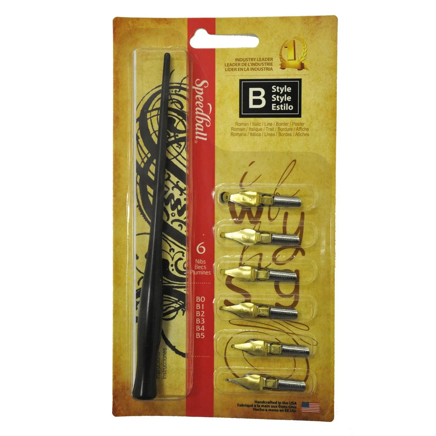 Set de plumilla caligráfica tipo "B" punta circular Speedball