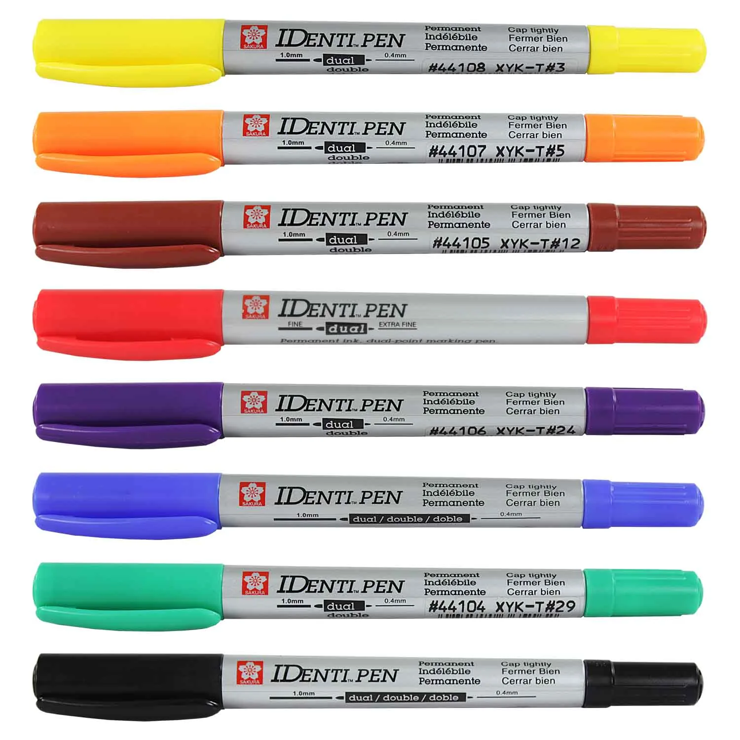 [XYK-T#12] Plumon permanente Identipen doble punta (Café)