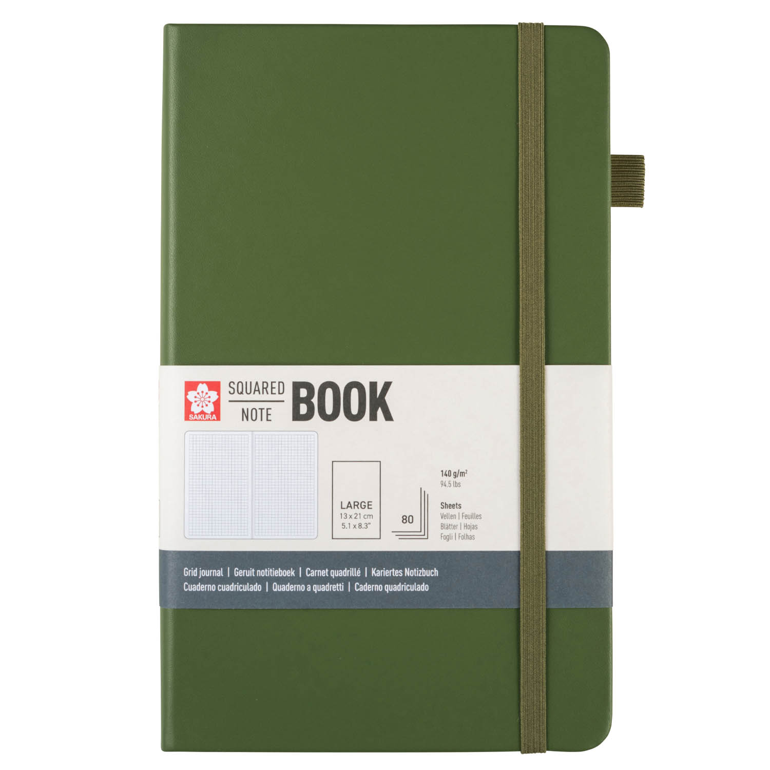 Libreta Sakura Hoja Crema con Cuadros 13x21cm