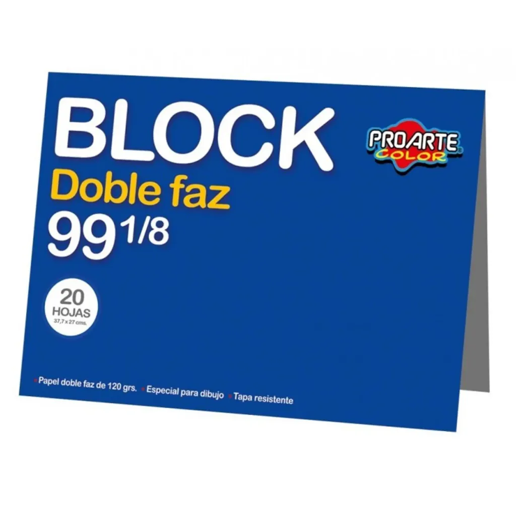 [12403-6] Block de Dibujo Proarte N°99 Doble Faz 1/8 Pliego