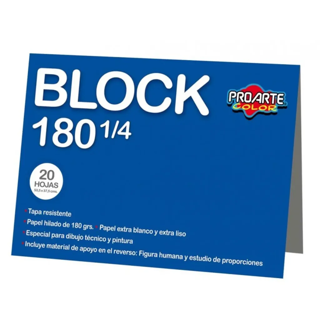 Block de Dibujo Proarte N°180 1/4 Pliego