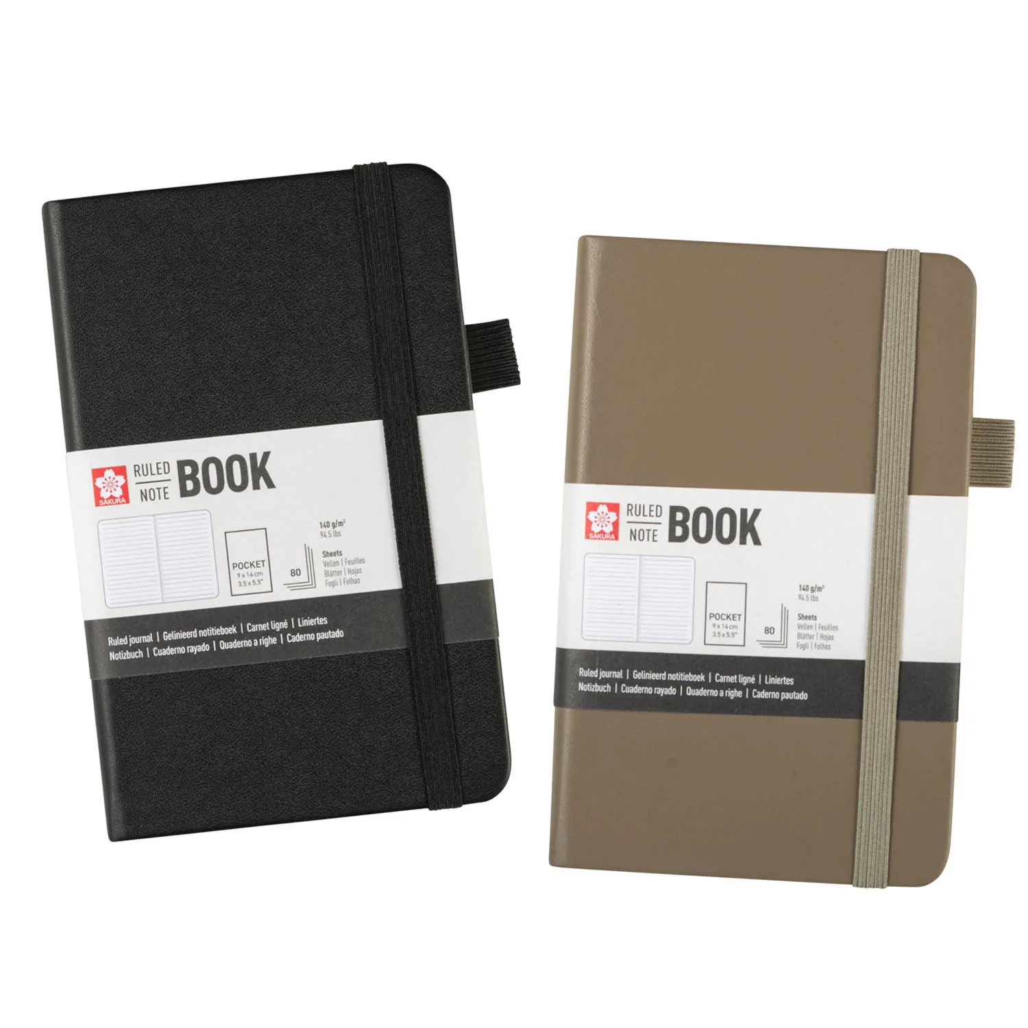 [94147101] Libreta Sakura Hoja Crema con Lineas 9x14cm (Negro)