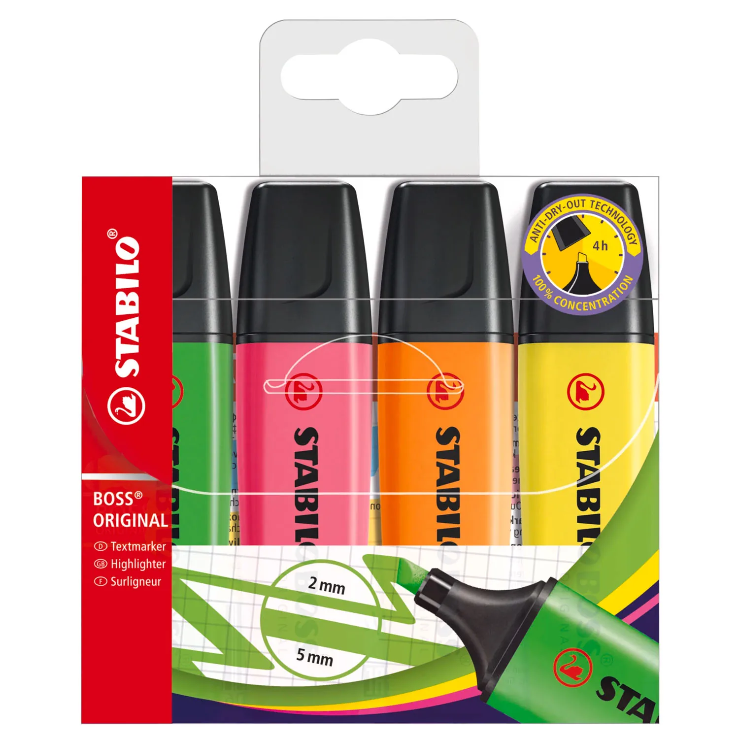 Set Destacadores Stabilo Boss Fluor 4 Uds.