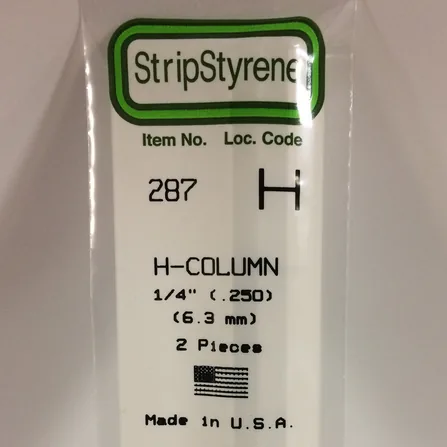 [EV5287/1] Perfiles H de poliestireno blanco 35cm (1ud) (6.3mm)