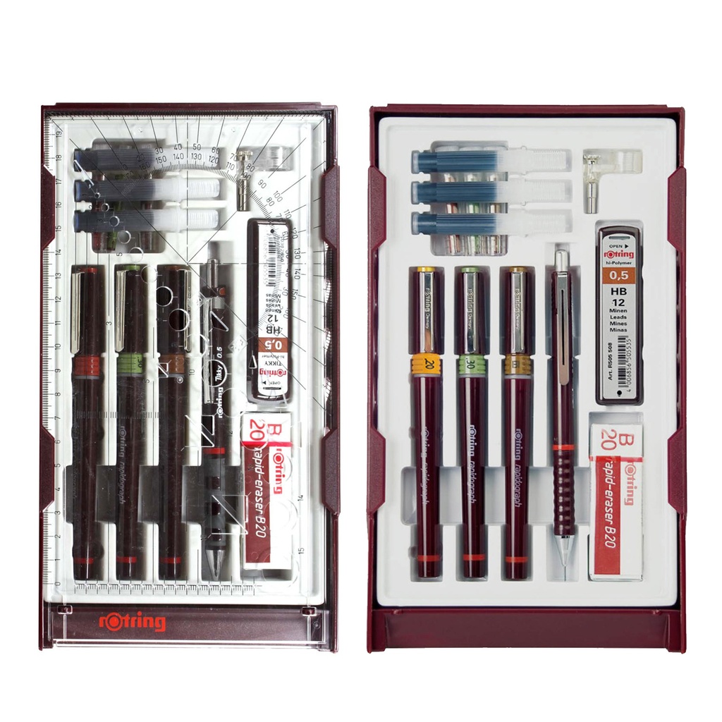 [S0699500] Tiralíneas Recargables Rotring Rapidograph (College) (0.1/0.3/0.5mm.+1)