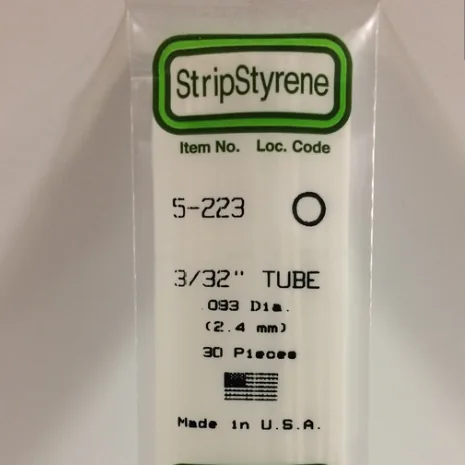 [EV5236/1] Perfiles Tubulares de poliestireno blanco 35cm (1ud) (12.7mm)