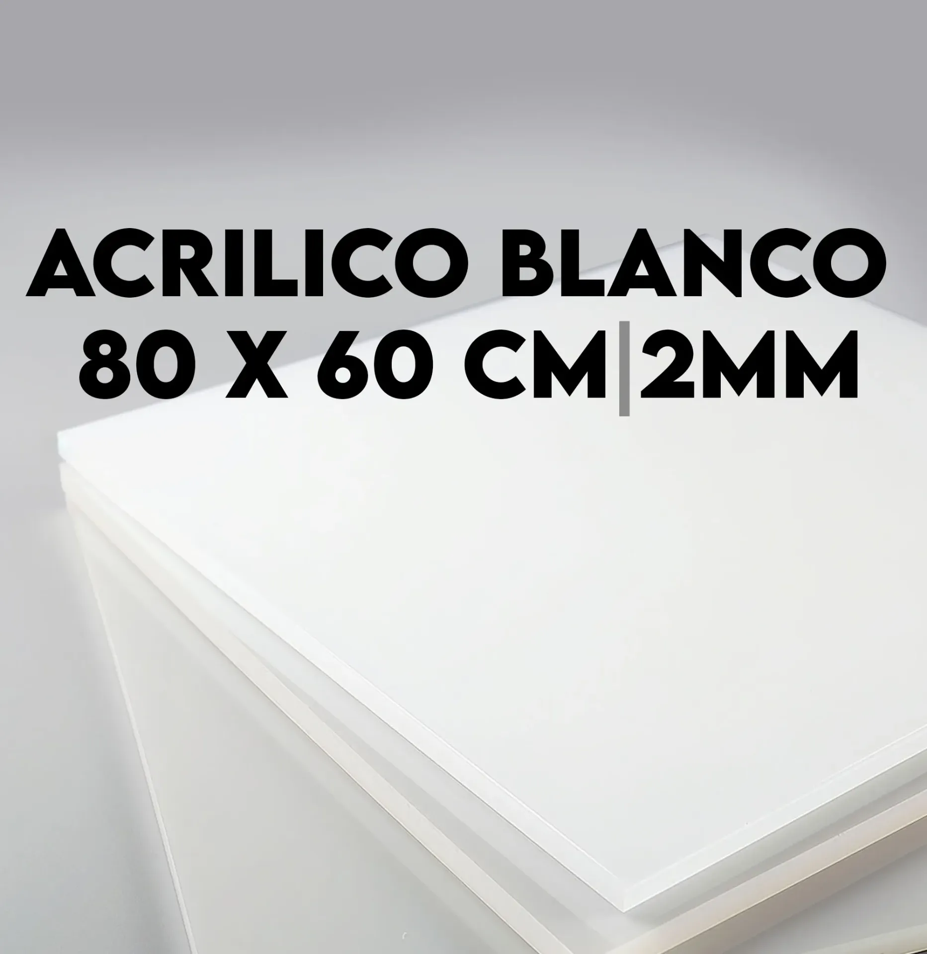 Plancha de Acrílico Blanco 80x60cm 2mm