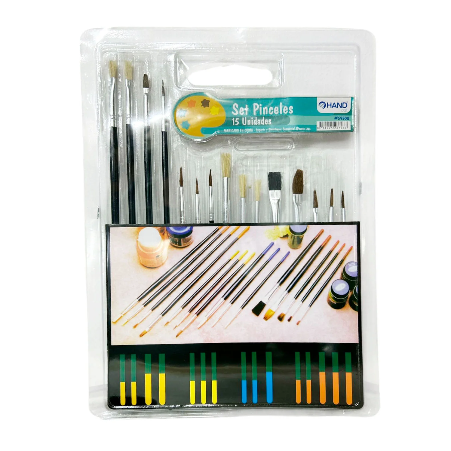 [59500] Set de pinceles surtidos Redondos y Planos (15ud)