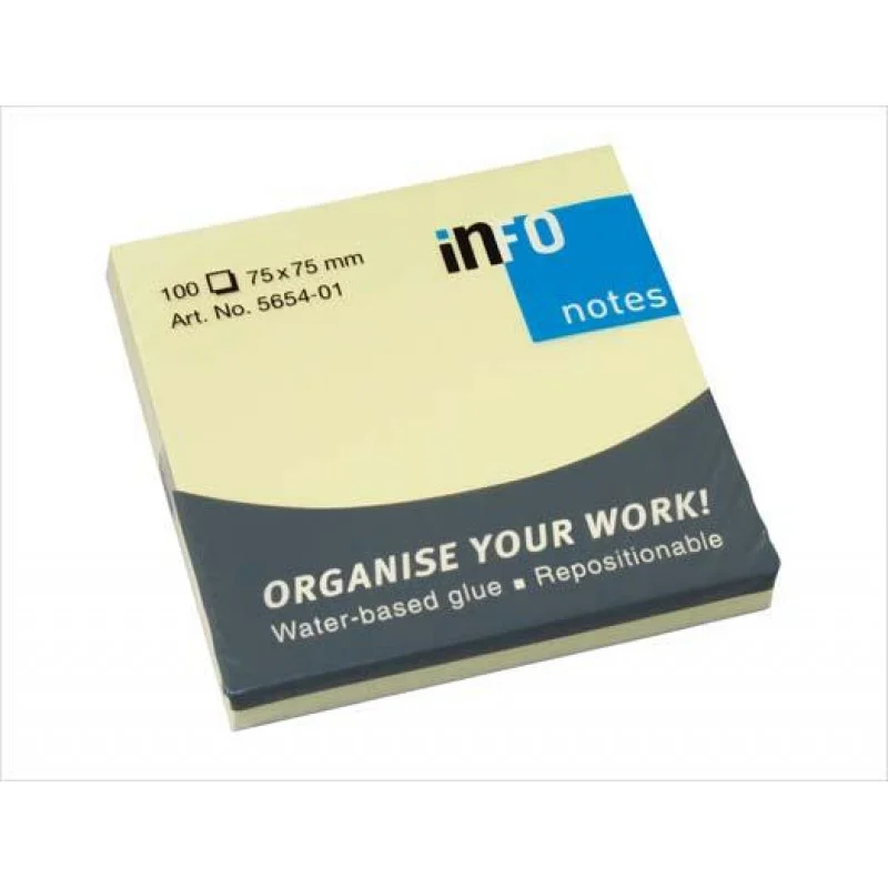 [5654-1] Notas Adhesivas Info Amarillo 75X75mm (100hj)