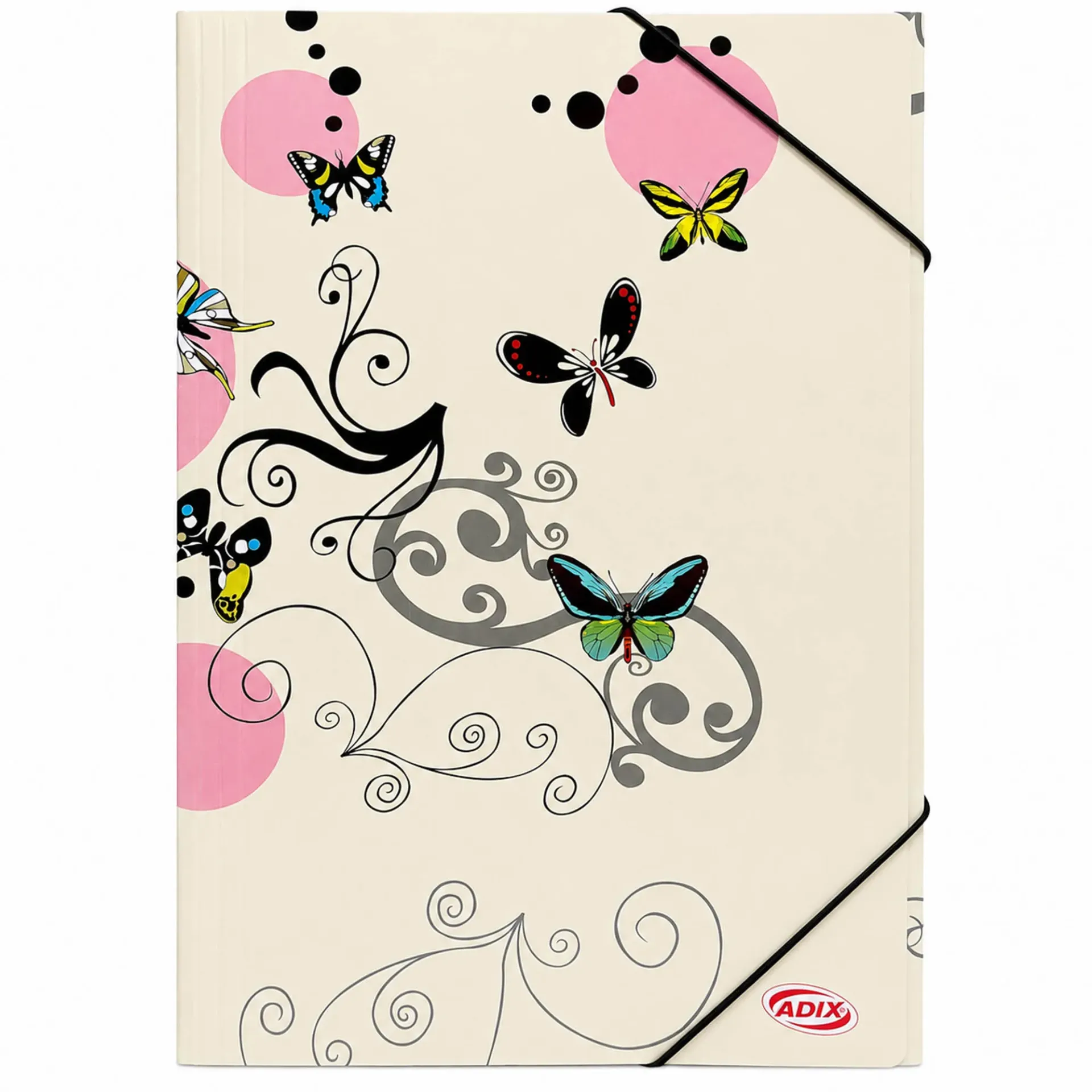 [A109005] Carpeta Cartón Adix Con Elástico Diseño Mariposa (Oficio)